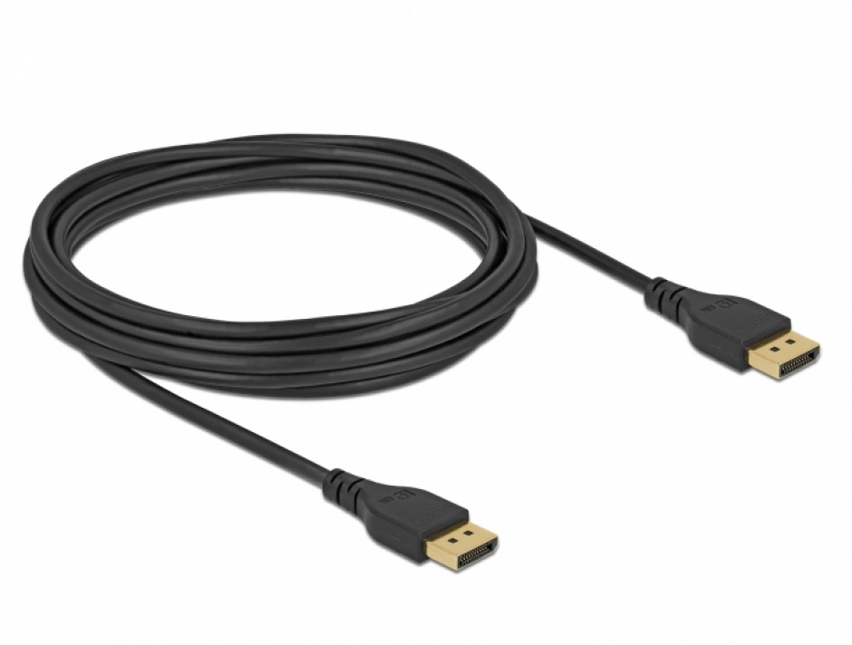Imagine Cablu Displayport 8K / 4K@ 240Hz (DP 8K certificat) T-T 5m Negru, Delock 85912